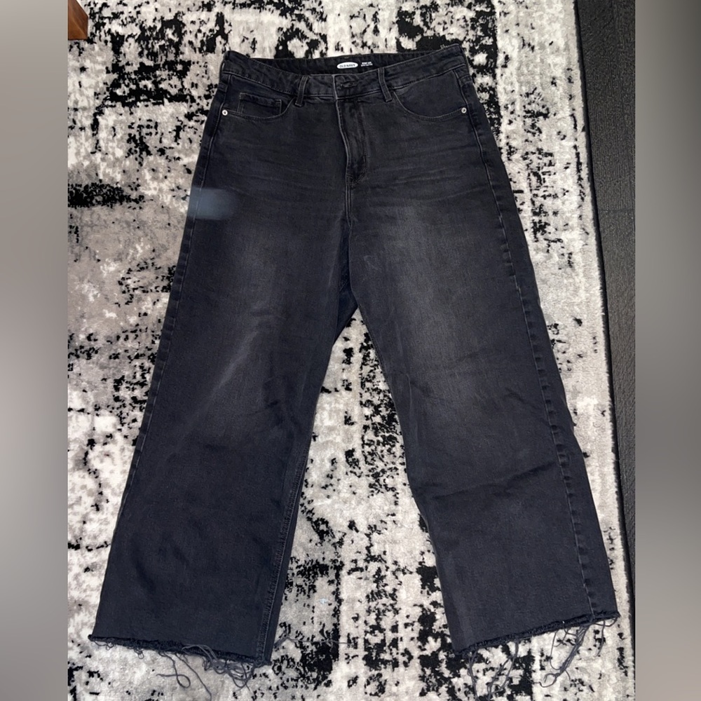 Black wide leg jeans size 12